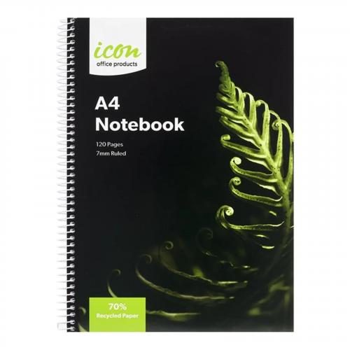 Okin Spiral Notebook - A4 Soft cover 120 pg 70% Rec [ISNBR003] Carousel 1