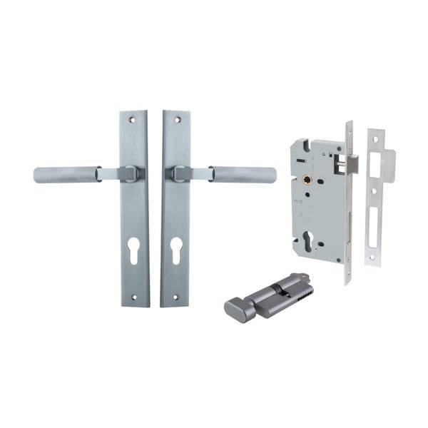 Iver Brunswick Door Lever on Rectangular Backplate Entrance Kit Key/Thumb Carousel 1