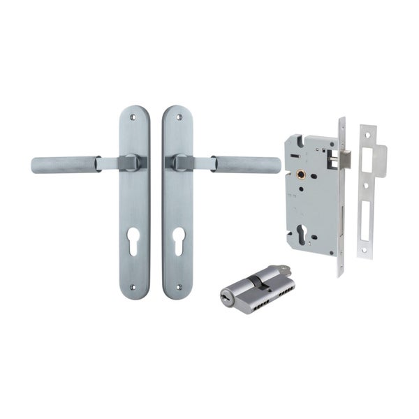 Iver Brunswick Door Lever on Oval Backplate Entrance Kit Key/Key Carousel 1