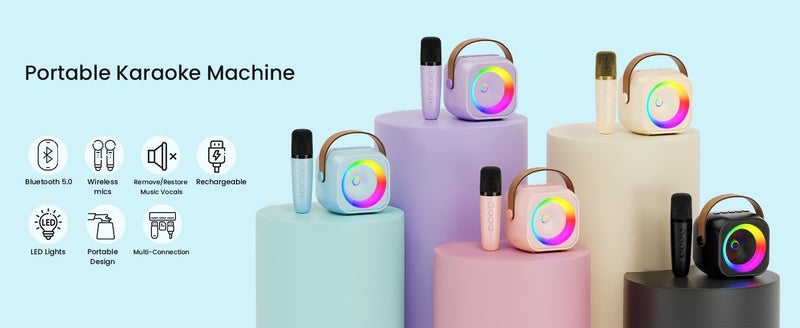 Karaoke Machine for Kids,Karaoke Gifts for Girls Ages 3+ Year Old Birthday Party Carousel 2