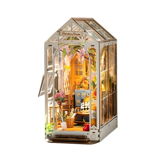 Rolife Garden House Book Nook Kit Shelf Insert Easy Assemble Toys Puzzles Carousel 1