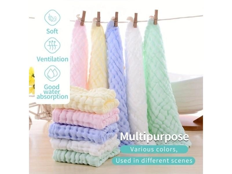 Baby Muslin Washcloths Soft Newborn Face Towel For Sensitive Skin - Baby Carousel 2