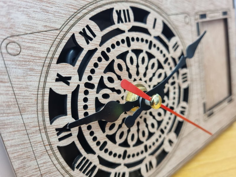 Wooden Desk Clock Carousel 1