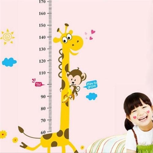 NEW Large Giraffe Wall Sticker Decal Removable Baby Kids Height Chart Carousel 1