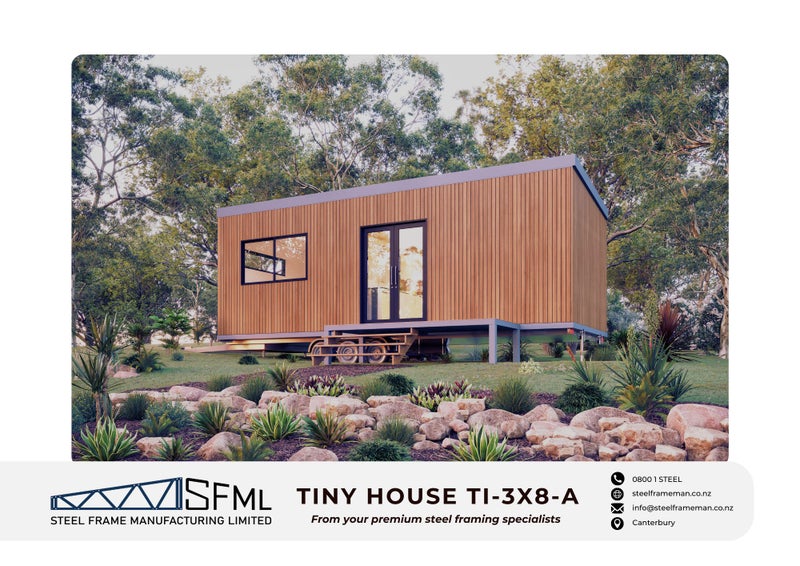 Tiny House Steel Frame Kitset - 3.0m x 8.0m *SPECIAL FREE DELIVERY OFFER!* Carousel 1