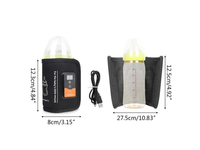 USB Baby Bottle Warmer Heater Travel Cup Milk Thermostat Portable - Technical View