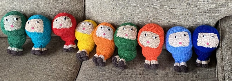 Knitted lambs and creepers62863240822914112