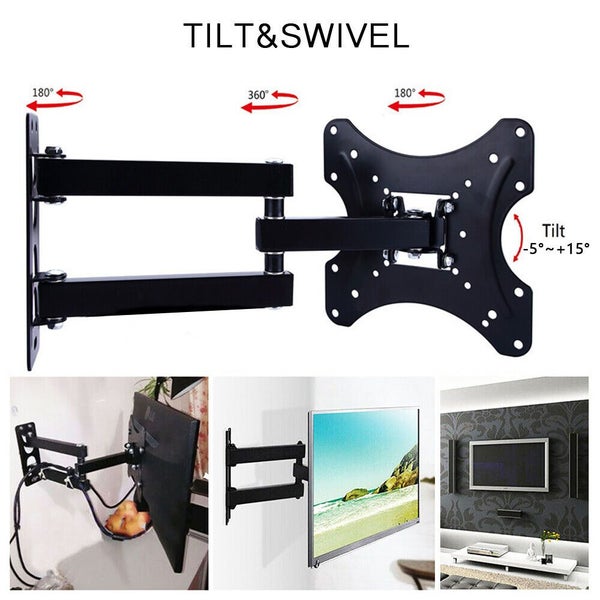 New Full Motion TV Wall Mount Bracket Swivel Tilt Carousel 1