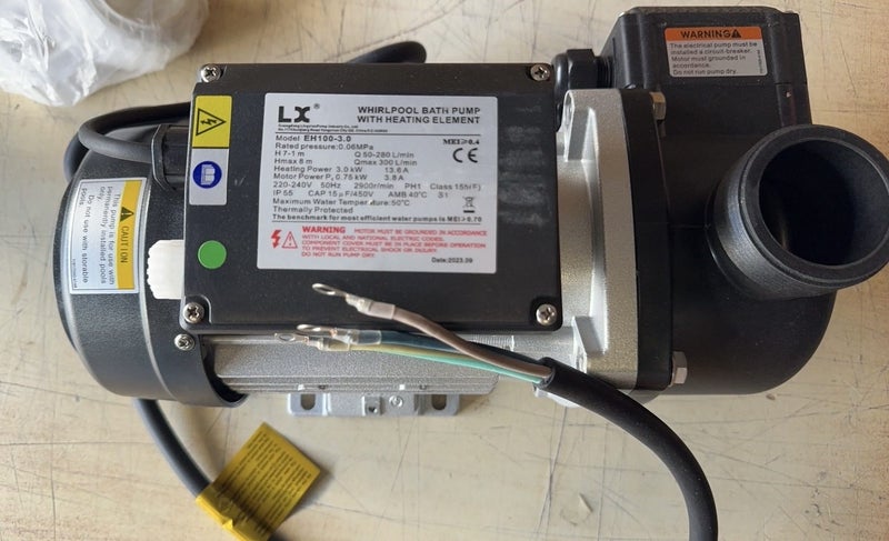 Wirlpool Bath Pump with Heating Element EH100 3kW Heater Carousel 1