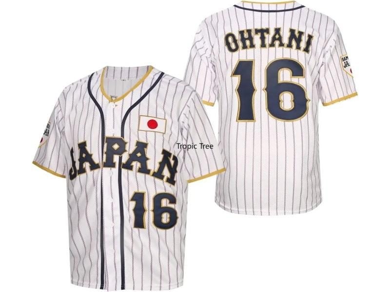 Shohei Ohtani Jersey 16 Japan Baseball Jerseys 90S Hip Hop Short Sleeves Jersey Carousel 1