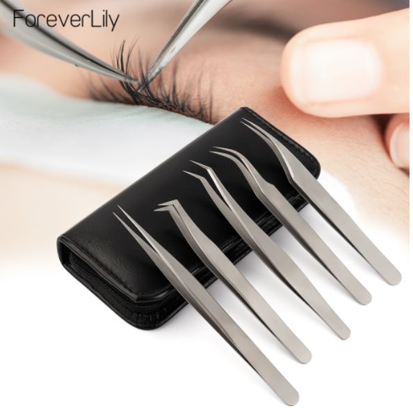 ForeverLily 5-Piece Eyelash Tweezers Kit Carousel 1