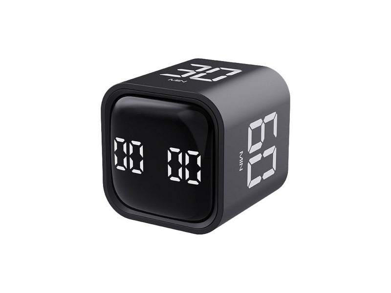 Rotation Cube Timer Custom Countdown Timer Gravity Timer for Work Study - Black Carousel 1