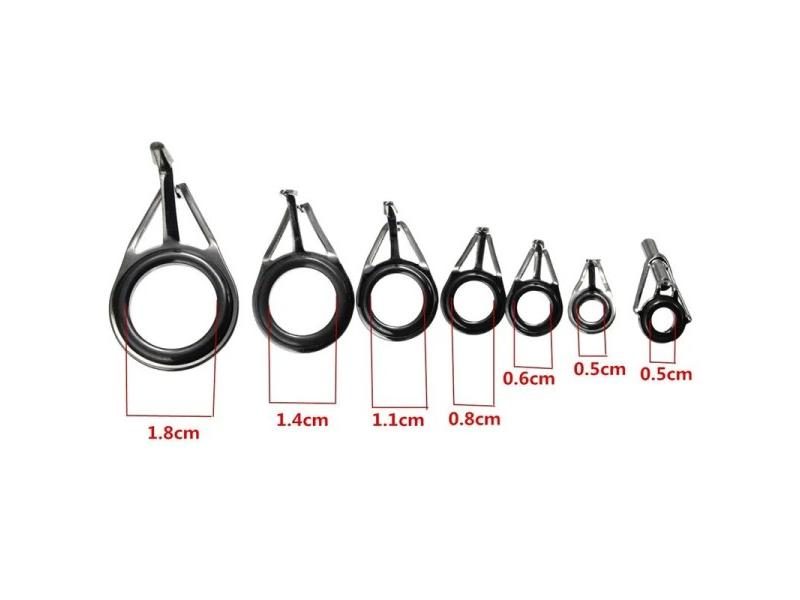 7Pcs Mixed Size Fishing Top Rings Rod Pole Repair Kit Line Guides