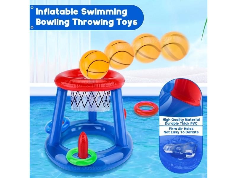 Outdoor Swimming Pool Beach Inflatable Ring Throwing Ferrule Game Set Floating Carousel 1