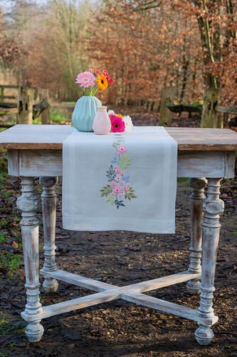 Vervaco Cross Stitch Table Runner Kit - Flowers & leaves Carousel 2