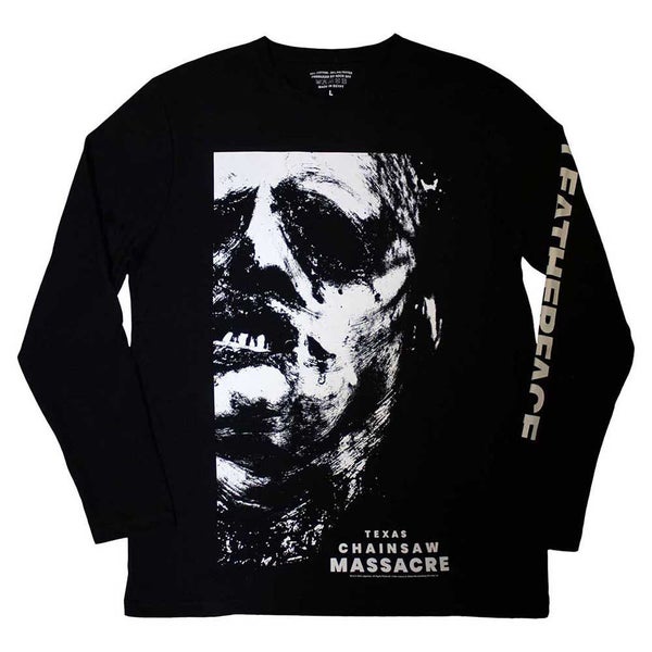 The Texas Chainsaw Massacre Leather Face Long Sleeve T Shirt Carousel 1