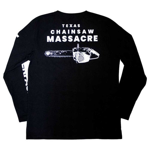 The Texas Chainsaw Massacre Leather Face Long Sleeve T Shirt Carousel 2