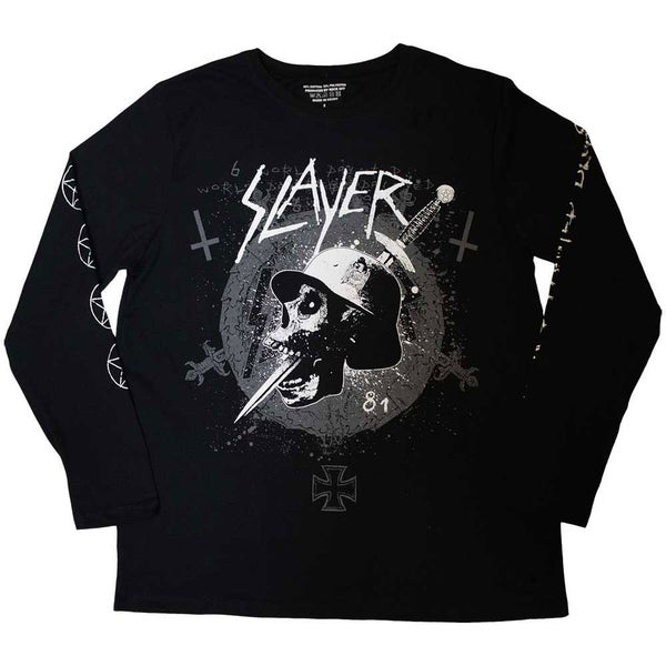 Slayer Dagger Skull Long Sleeve T Shirt Carousel 1