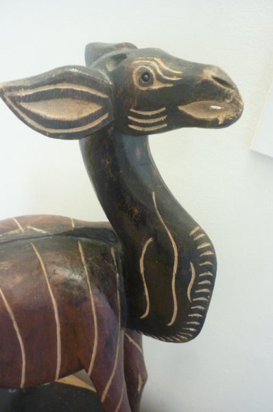LARGE WOODEN STRIPED BONGO ANTELOPE Carousel 4