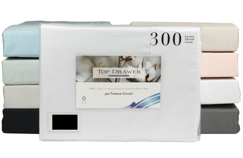 Single Sheet Set - Top Drawer - White 300TC Carousel 1