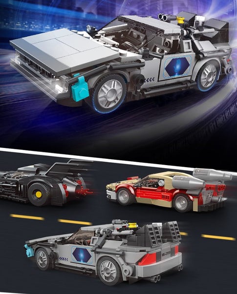 Delorean - Black - Race Car- 269p - MouldKing Carousel 2