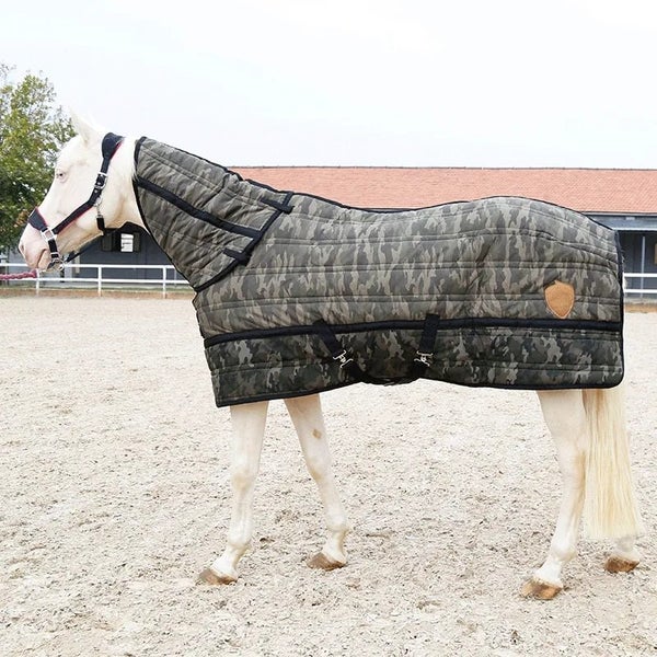 Horse Blanket With Neck Cover Horse Sheet Equestrian Equipment Camouflage Carousel 1