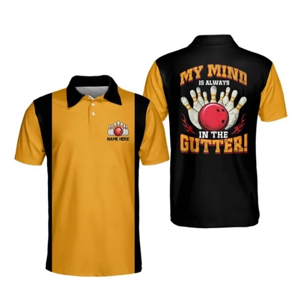 Men's Golf Polo Bowling Printed Short-Sleeved Shirts Carousel 1