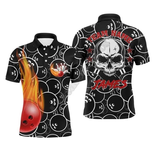 Men's Summer Short-sleeved Golf Polo Shirt Printing Lapel Button Shirt Carousel 1