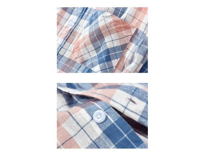 New Men's Plaid Shirts Long Sleeves Casual Cardigan Shirts Fashion Spring Carousel 1