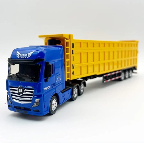Die-cast Dump Trailer Truck (BLUE & YELLOW), 1:50, Metal, Huina 1731 Carousel 2