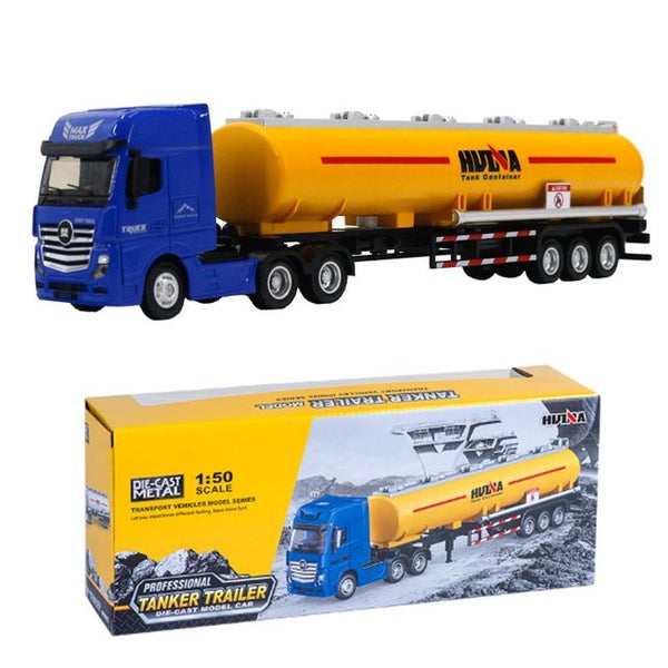 Die-cast Tanker Truck (YELLOW & BLUE), 1:50, Metal, Huina 1733 Carousel 1