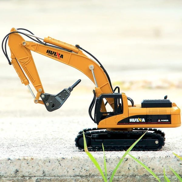 Die-cast Demolition machine Rock Breaker, Scale, 1:50, Metal, Huina 1711 Carousel 1