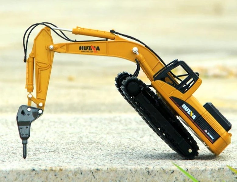 Die-cast Demolition machine Rock Breaker, Scale, 1:50, Metal, Huina 1711 Carousel 2