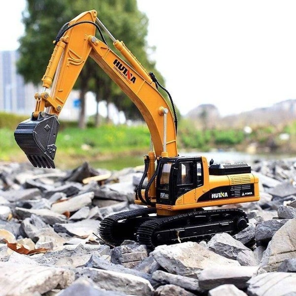 Die-cast Excavator Model Scale, 1:40, Huina 1910 YELLOW Carousel 2