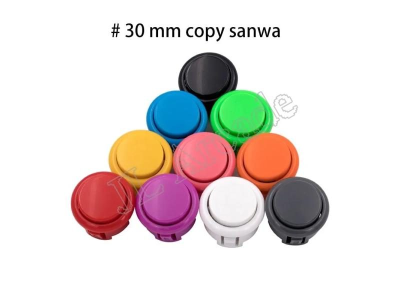 10 Pcs Arcade Round Button 24mm/30mm DIY Parts SANWA OBSF-30 Copy Carousel 2