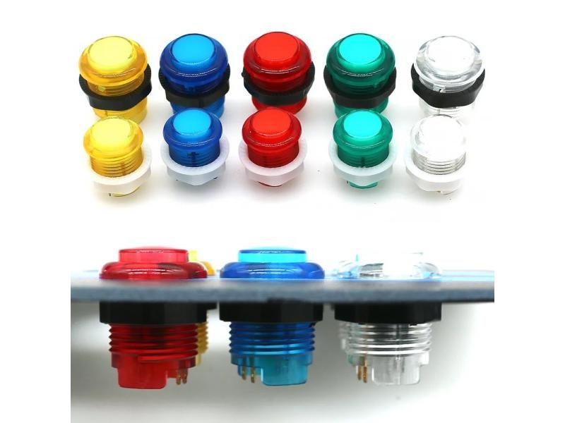 28mm 24mm 5V LED Illuminated Clear Round Arcade Switch 4PIN Microswitch For DIY Carousel 2