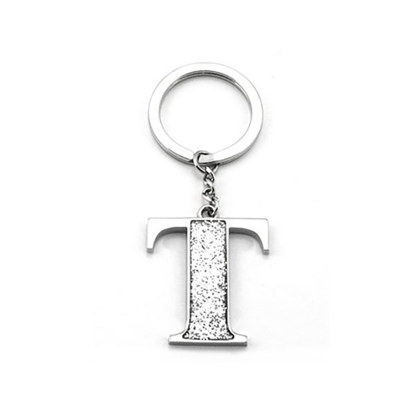 Whitehill Keyrings - Silver Glitter Keyring "T" Carousel 1