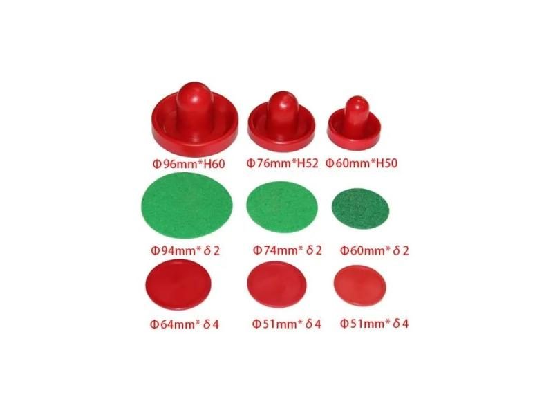 2 Pieces Red Air Hockey Pushers And Air Hockey Pucks For Game Tables Great Goal Carousel 2