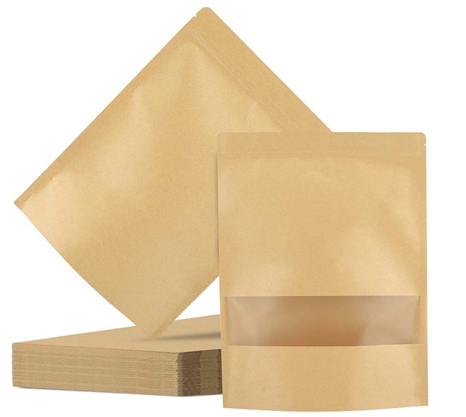 Paper Food Storage Bags 10 Pack 180mm x 260mm / Kraft Paper Food Pouches Carousel 1