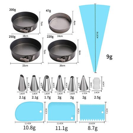 16pcs Cake Decorating Tools Cake Pan Nozzles Sets Baking Supplies Carousel 11
