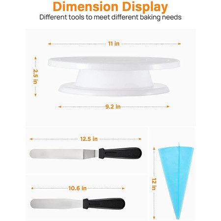 Cake Decorating Tool Set Pastry Piping Bag Nozzle Baking Tools Carousel 9