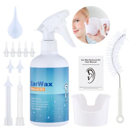 u500mL Ear Cleaning Irrigation Kit Ear Wax Removal Tool Water Washing Syringe Carousel 1
