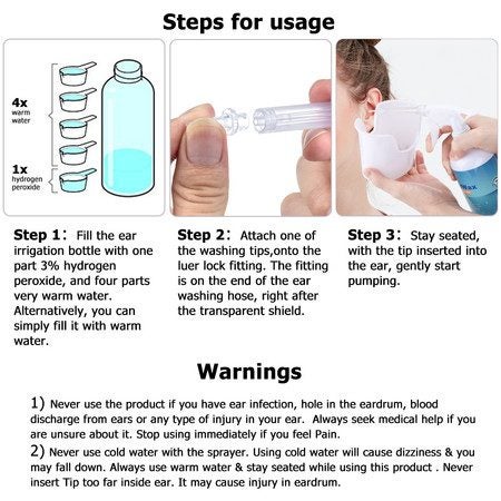 u500mL Ear Cleaning Irrigation Kit Ear Wax Removal Tool Water Washing Syringe Carousel 2