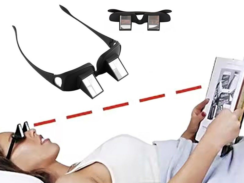 Lazy Reader Glasses Horizontal Reading Prism Spectacles for Laying Down Reading Carousel 1