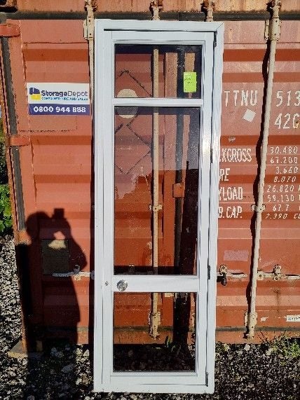 White Aluminium Single Door with Top Light 770 W x 2295 H [#3593 ] Carousel 1