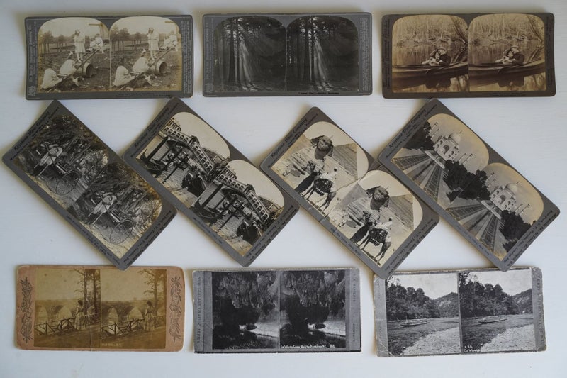 10x Stereoscope card - 3D Photographs 1899-1902 Carousel 1