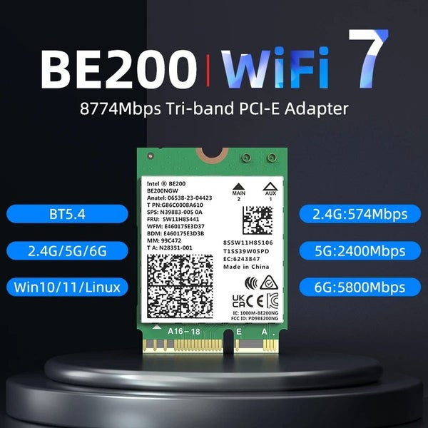 Intel BE200/AX210/AX200 Dual Band WiFi 7 (802.11BE & Bluetooth 5.4) WIFI Card Carousel 2