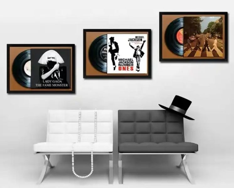 Wooden Vinyl Record / CD Wall Display Frames - High Quality Carousel 6