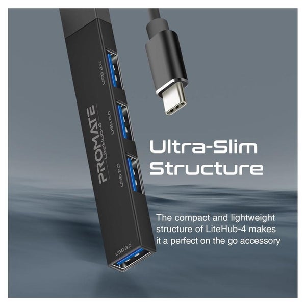 Promate 4-In-1 Ultra-Slim Multi Port Hub Carousel 2