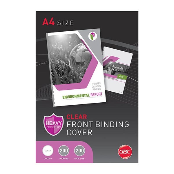Gbc Binding Cover A4 200 Micron Clear Pk200 BCP20CLR200 Carousel 1